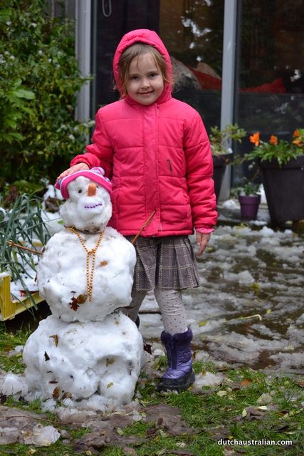 Sophia and snowgirl Sophia and snowgirl
