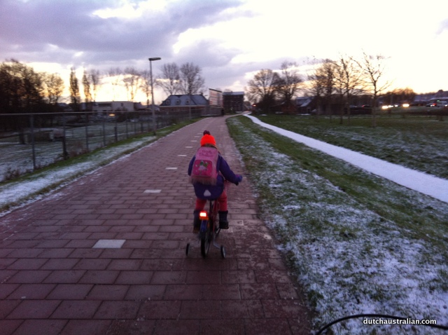 cycling on the bike path