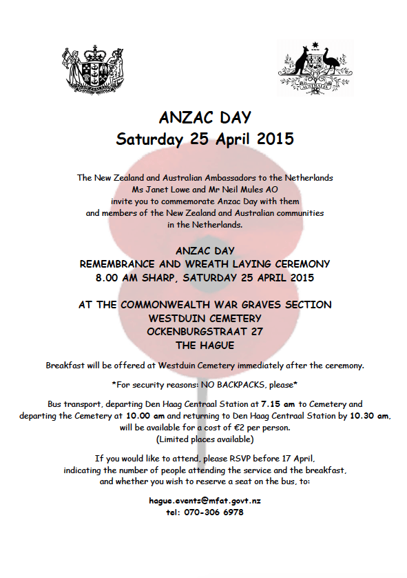 ANZAC Day The Hague